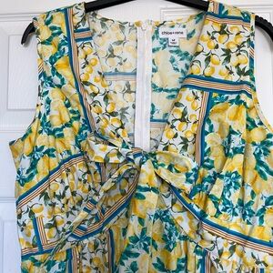 100% Cool Cotton Chloe + Rene Summery lemon print  Maxi Dress with bow detailing